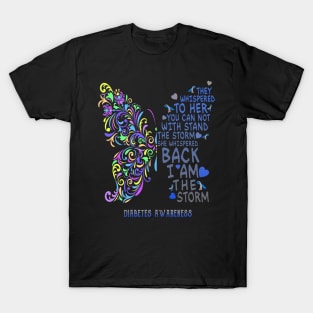 diabetes butterfly i am the storm T-Shirt